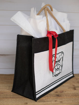 Bulldog Tote Bag - Black and White