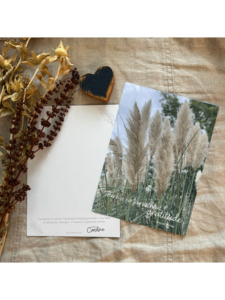 sweet inspirational card for a loved one with pretty wheat grass on the front