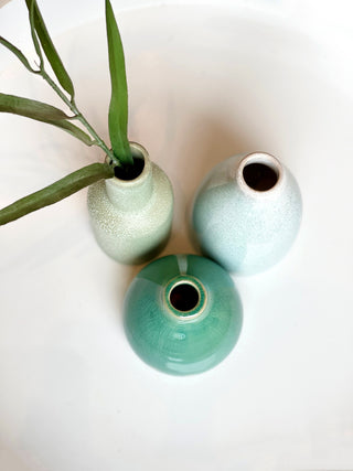 Verdant Ceramic 3 Inch Vase - Seafoam Green