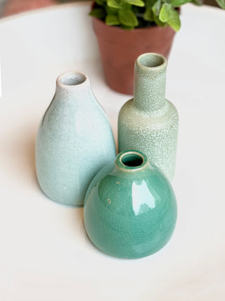 Verdant Ceramic 3 Inch Vase - Seafoam Green