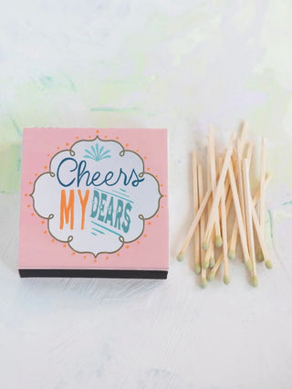 decorate your home with this vintage box of matches that reads cheers my dears or give as hostess gift with a candle