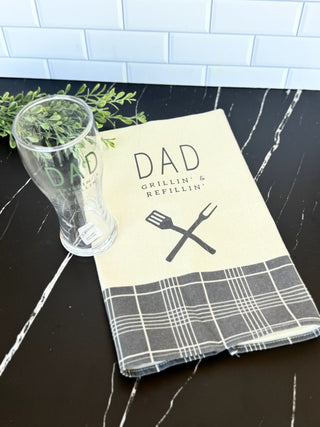 Dad Grillin Glass and Towel Set