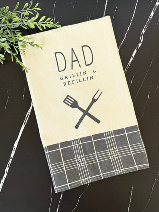 Dad Grillin Glass and Towel Set