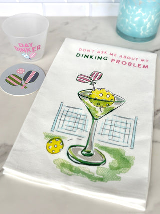Dinking Problem Pickleball Tea Towel - Martini