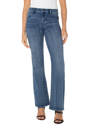 basic vintage denim jeans with a flattering fit and slight flare