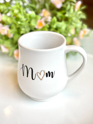 Mom Heart Coffee Mug - White