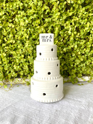 ceramic wedding cake light up sitter for wedding decoration