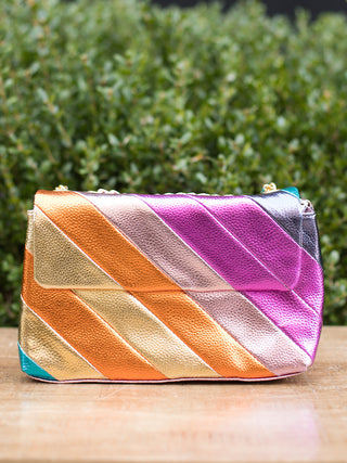 every day metallic rainbow cross body bag for all essentials