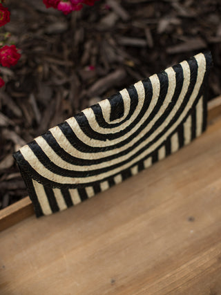 Palm Oasis Clutch - Black and White