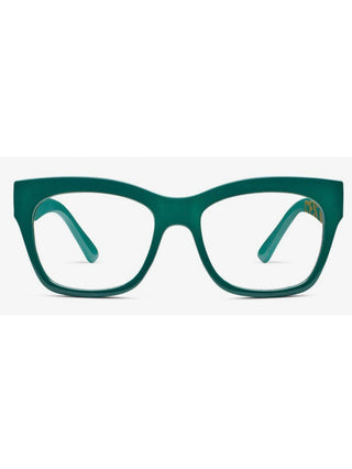 stylish bold teal reading glasses with an energizing feel