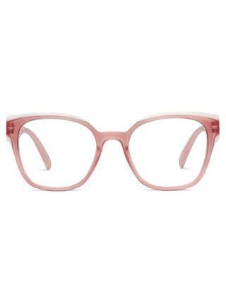 cute stylish reading glasses in a soft square pink shape