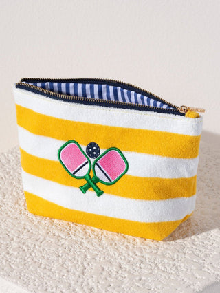 Pickleball Paddles Zip Pouch - Yellow Stripes