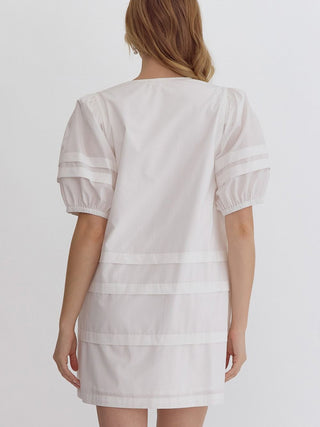 Puffy Perfection Mini Dress - Off White