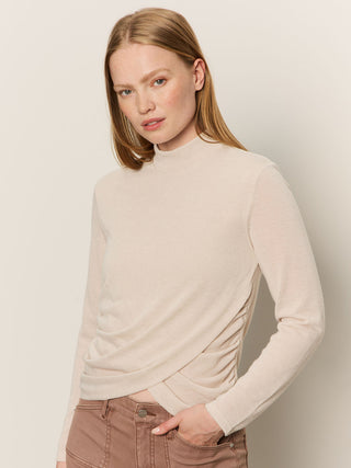 Sanctuary Draped Mock Neck Shirt