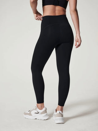 black high waist leggings from spanx with built in butt lift