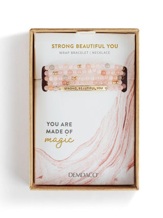 Strong Beautiful You Wrap Bracelet/Necklace - Pink
