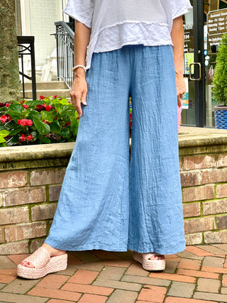 Sweet Italian Linen Pants - Blue