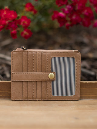 a brown wallet in vegan leather perfect for travel