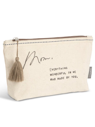 canvas gift pouch with sweet sentiment for mom on mothers day