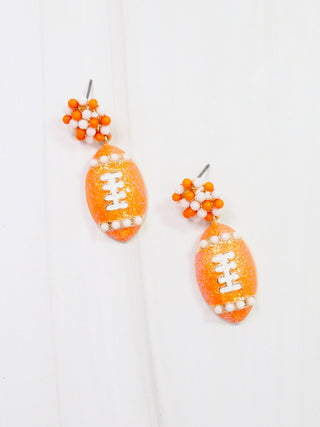 Adler Football Earring - Orange White