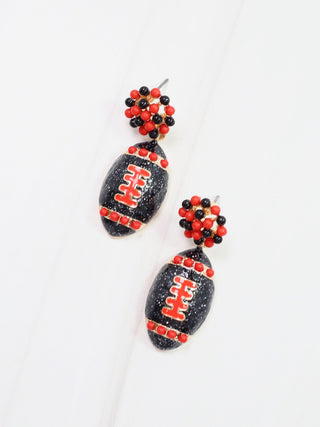 Adler Football Earring - Red Black