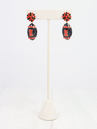 Adler Football Earring - Red Black