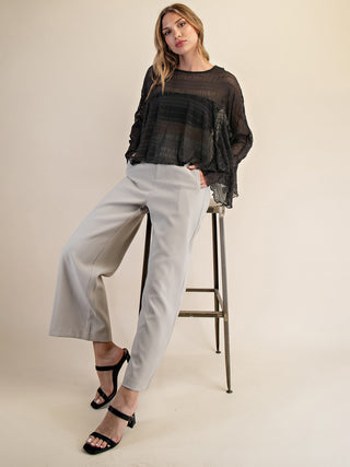 Air Kiss Cape Top - Charcoal