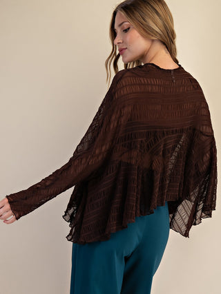 Air Kiss Cape Top - Brown