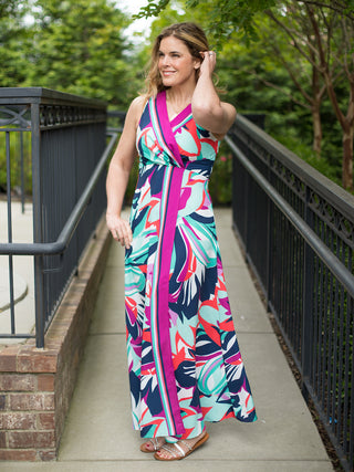 Aloha Resort Maxi Dress - Teal Multi