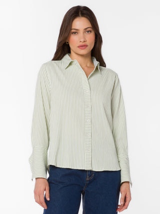 Amaya Top - Striped Sage