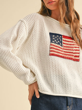 Ameri-Knit Classic Sweater Top - Ivory