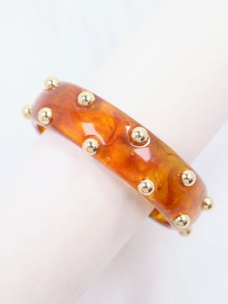 Amira Studded Bangle Bracelet - Tortoise