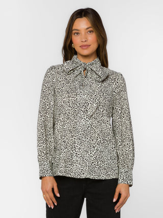 Anastasia Top - Ditsy Snow Leopard