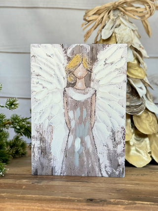Angel Block Plaque 7in