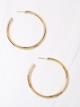 Arden Satin Hoop Earring - Gold
