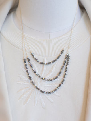 wear these beaded silver layered necklaces to holiday parties or new years eve or give as a stocking stuffer gift