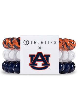navy blue and orange officially licensed auburn teleties hair band