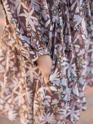 Autumn Garden Dress - Chocolate Brown