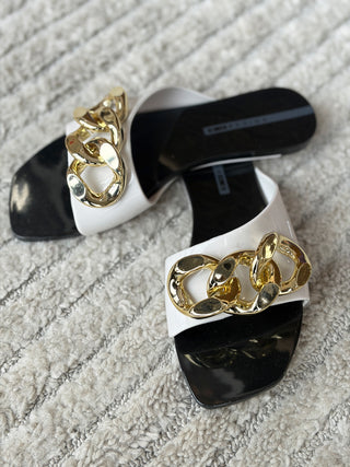 Avolto Corrente Sandal - White/Black