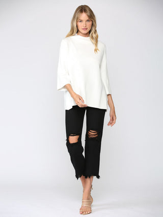 Bell Bliss Mock Neck Sweater - Cream
