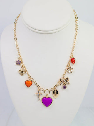 Sideline Spirit Charm Necklace - Purple/Orange