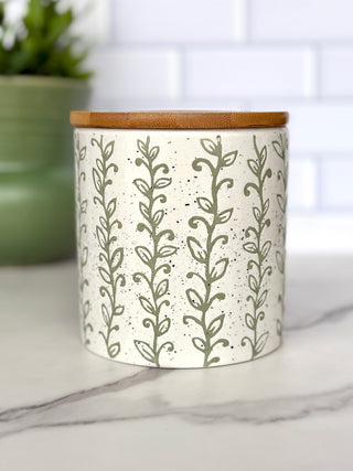 Blossom Canister - Green/Cream