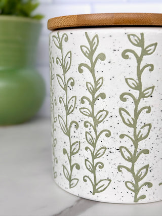 Blossom Canister - Green/Cream