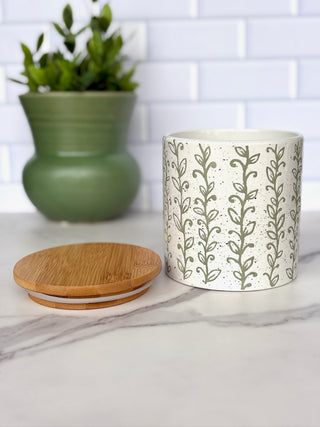 Blossom Canister - Green/Cream
