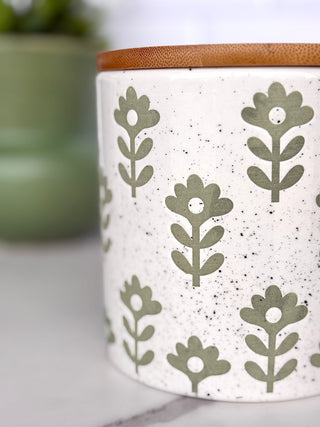 Blossom Canister - Green/Cream