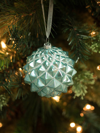 Northern Sky Blue Glass Ball Ornament