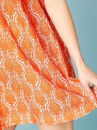Boho Chic Mini Dress - Orange