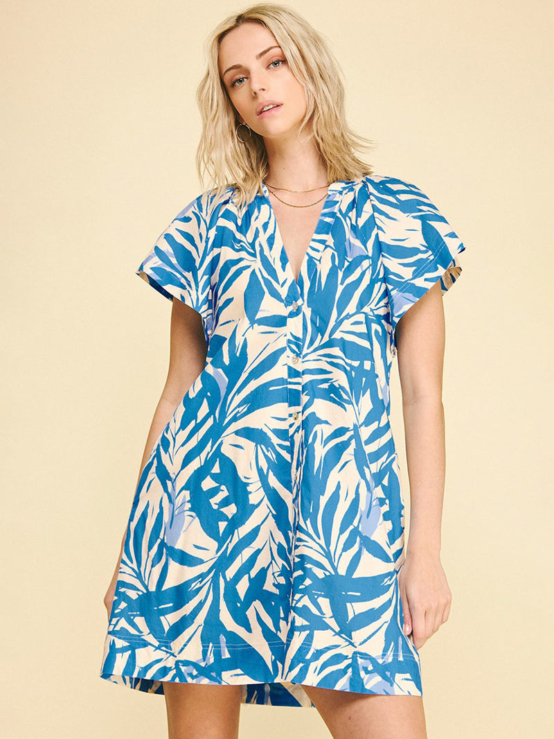 Tropical Tides Mini Dress - Blue  All Inspired Boutiques