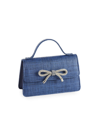 Bowie Straw Mini Bag - Denim Blue
