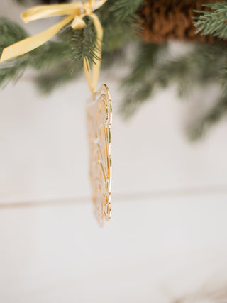 Bulldog Face Gold Ornament